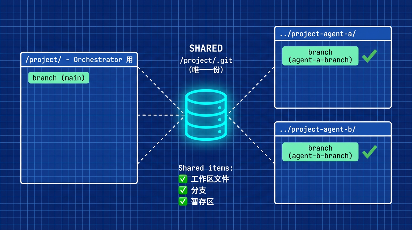 Multi-Agent Worktree 是 Git Worktree 么? Multi-Agent Worktree 是 Git Worktree 么?